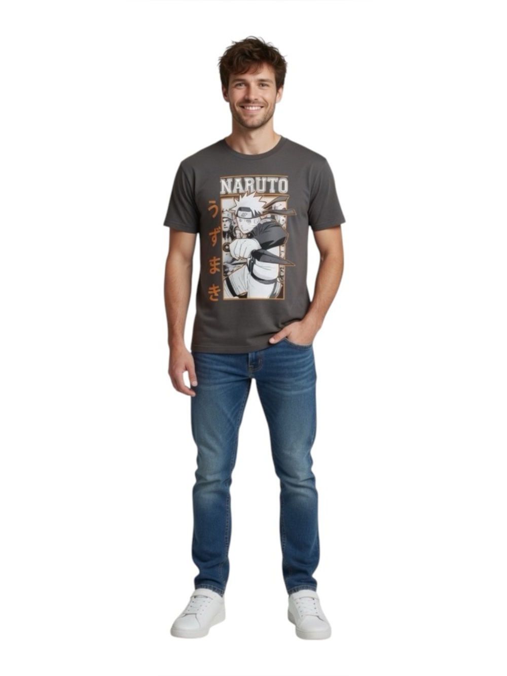 Naruto Graphic Short Sleeve Tee - Dark Gray